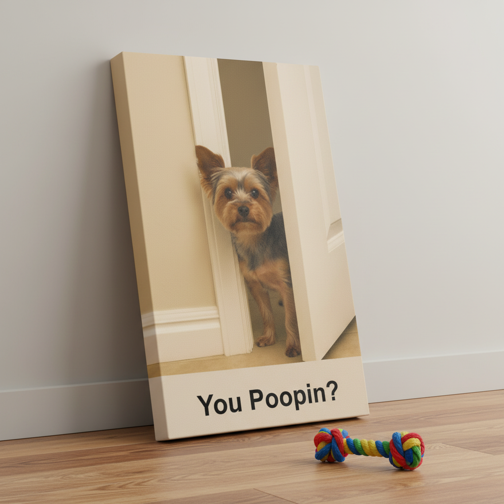 You Poopin? Yorkie Canvas Wrap