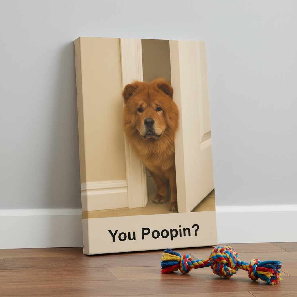 You Poopin? Red Chow Canvas Wrap