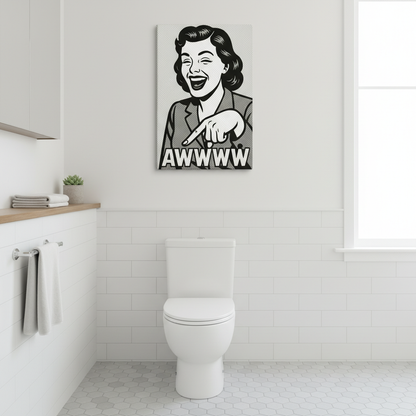 Pop Art lady funny bathroom Canvas Wrap