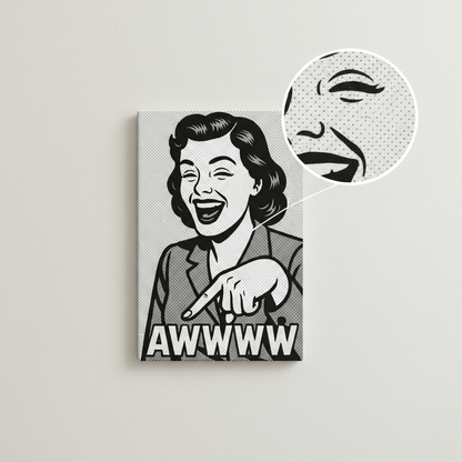 Pop Art lady funny bathroom Canvas Wrap