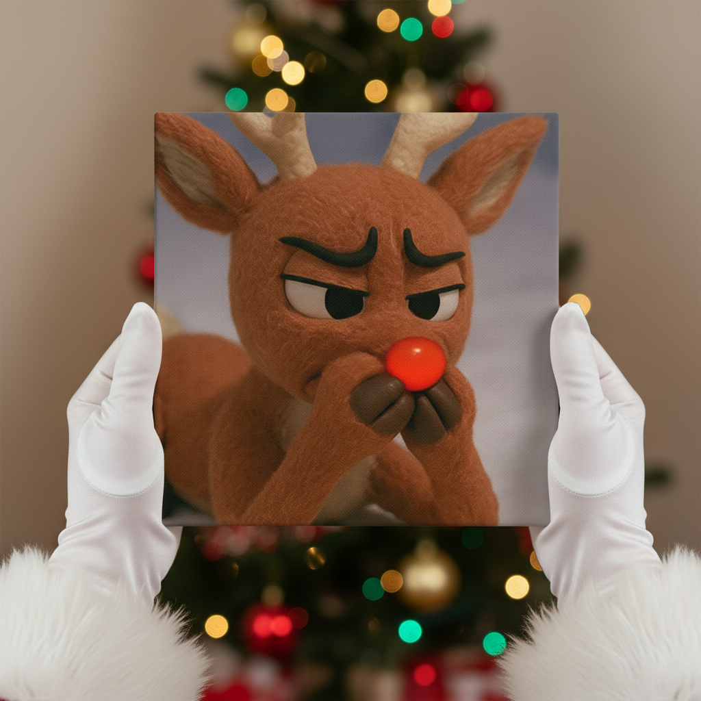 Rudolph stink face Canvas wrap