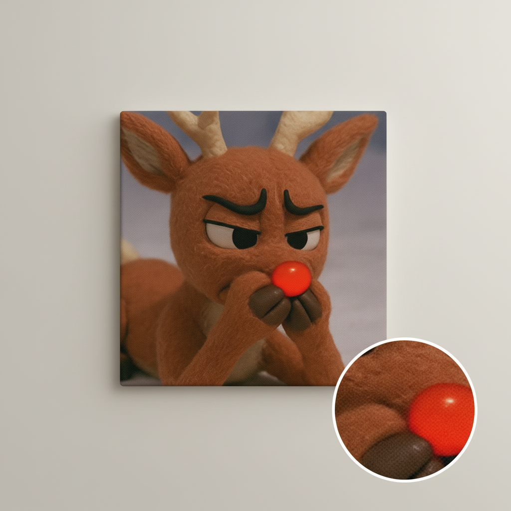 Rudolph stink face Canvas wrap