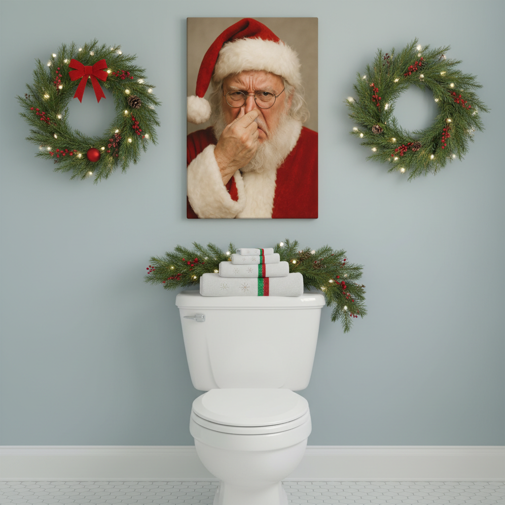 Santa Clause Stink Face canvas wrap