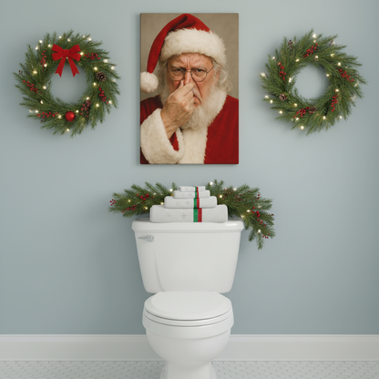 Santa Clause Stink Face canvas wrap