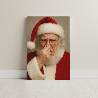 Santa Clause Stink Face canvas wrap