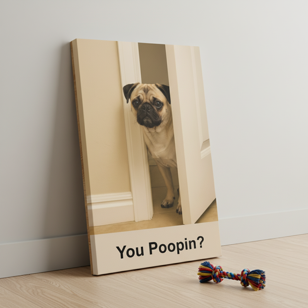 You Poopin? Pug Canvas Wrap