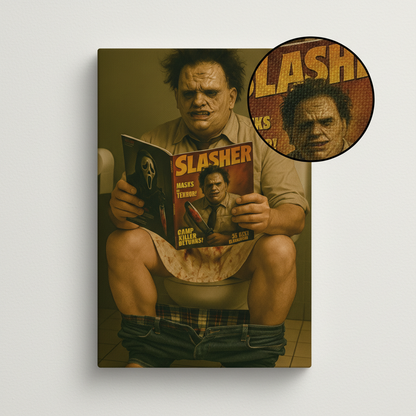 Leather Face on the toilet canvas wrap