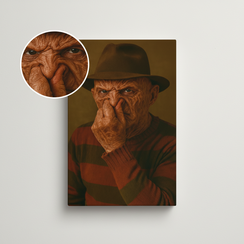 Stink Face Freddy Funny Halloween Canvas Wrap