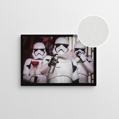 Storm Troopers Bathroom Help Canvas Wrap